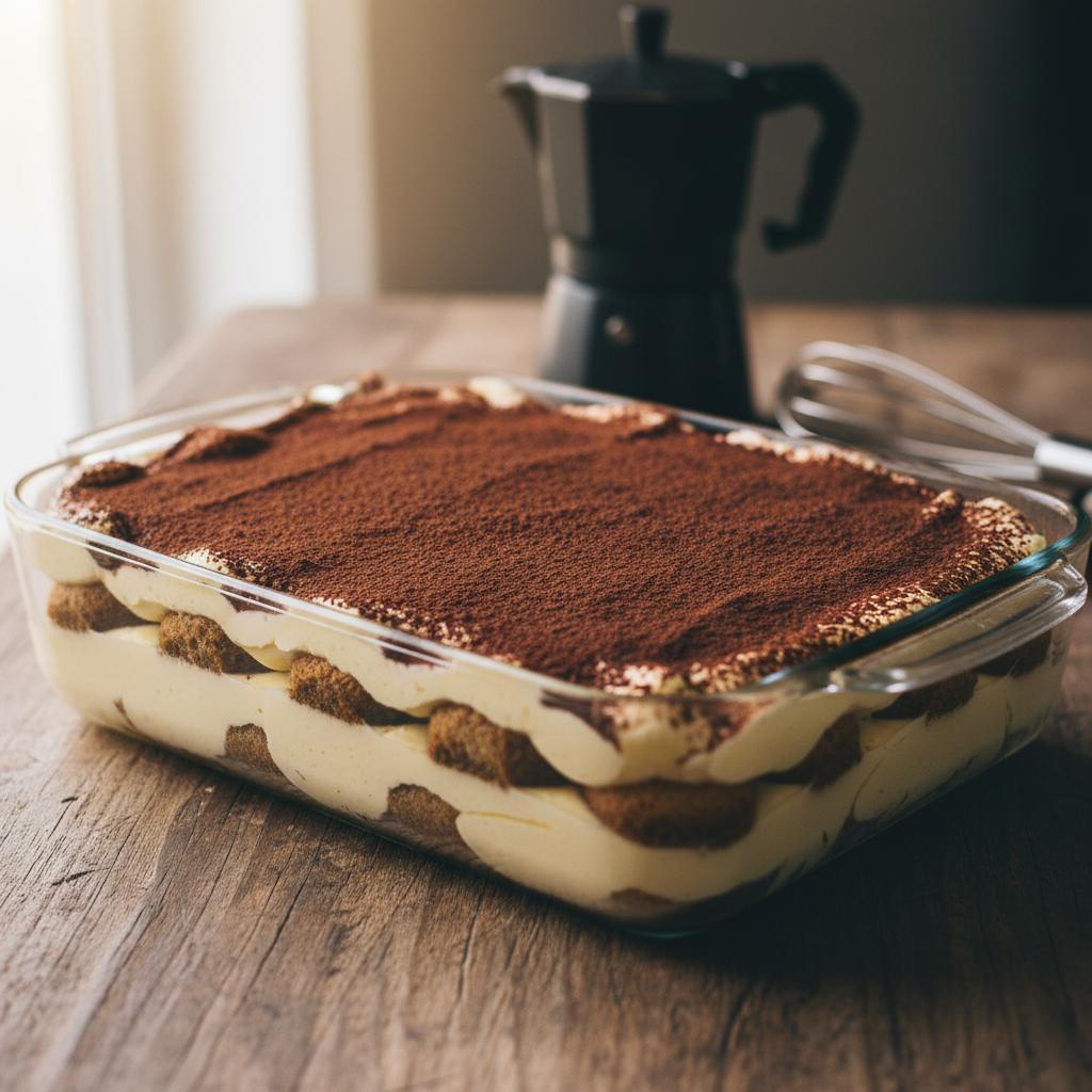 Paprastas tiramisu be kiaušinių: skaniausias receptas namuose