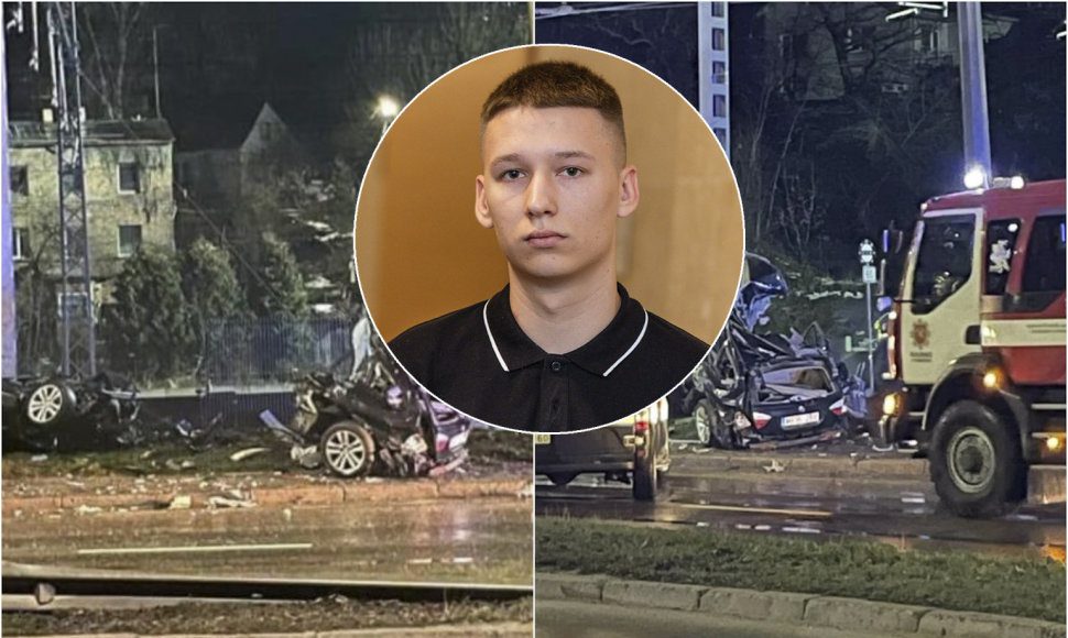 Tragiška avarija Kaune: BMW vairuotojas dideliu greičiu rėžėsi į stulpą, žuvo 19-metė mergina
