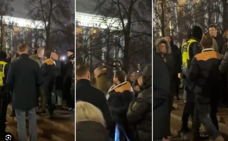Šokiruojantis konfliktas proteste prie Seimo: Celofanas trenkė Bartkevičiui
