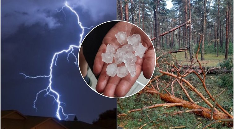 Stichija siaubia Lietuvą: kruša niokoja namus, varto medžius, miestuose – apsemtos gatvės