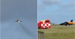 Jungtinėje Karalystėje sudužo karinis lėktuvas: pilotai katapultavosi paskutinę akimirką